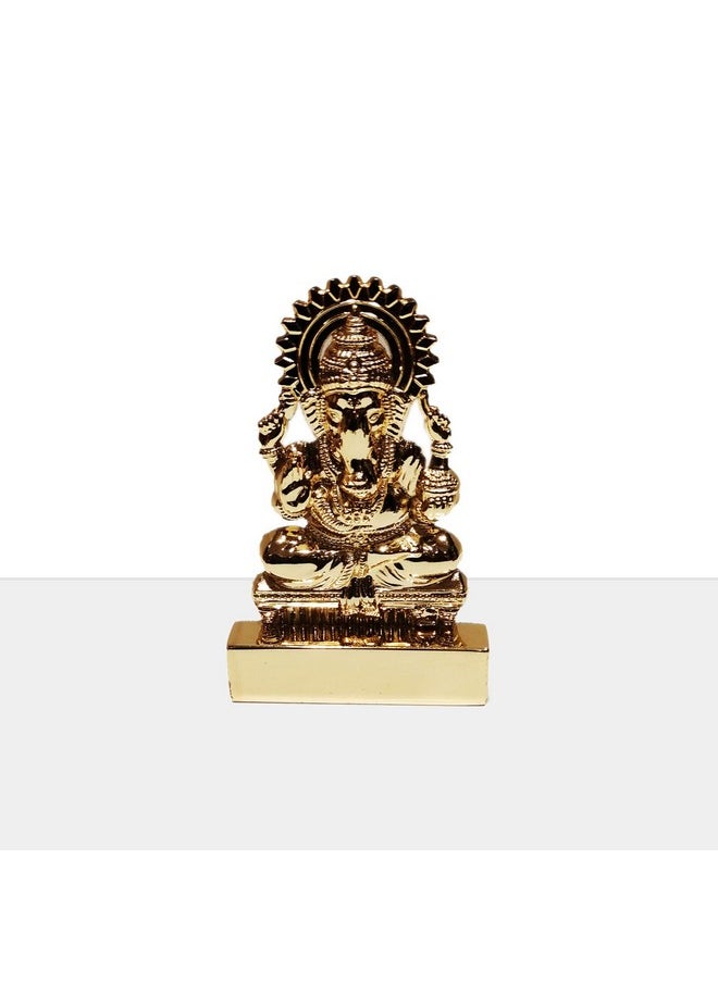 NorthLand Northland 24 Karat Gold Plated Laxmi Ganesha Idol Sculpture | Showpiece| Figurine with a Free Stainless Steel Bell for Puja Ghar | Prefect Gifts for Diwali  - Image 2