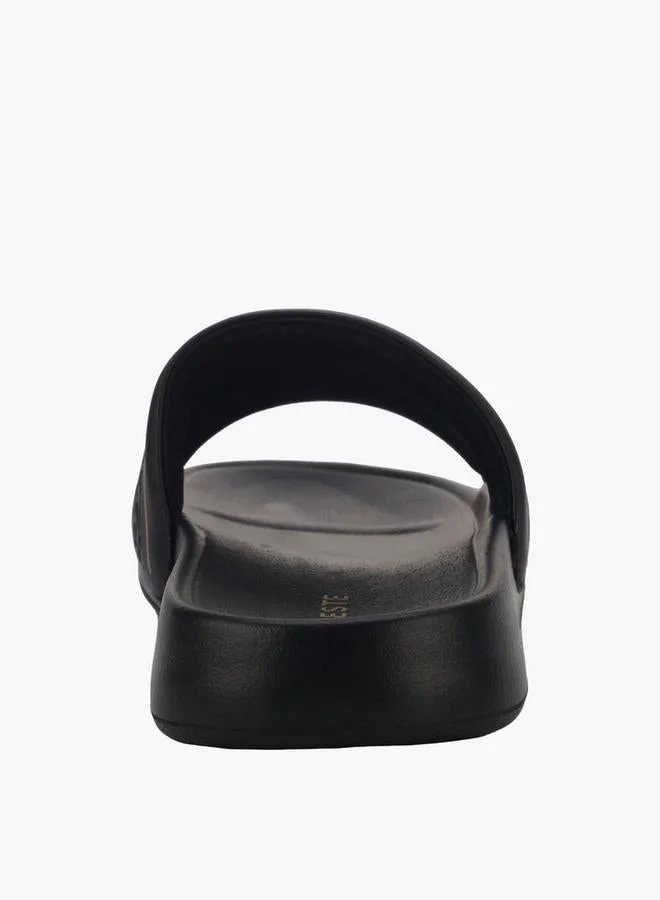 Celeste BLACK Women Embossed Slides for Women | Best Price UAE