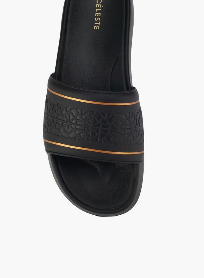 Celeste Women Embossed Slides - Image 3