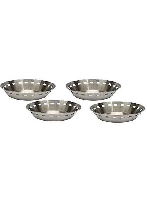 FINALITY FINALITY Stainless Steel Round Shaped Bread Basket Roti Chapati Naan Tokri Pack of 4 Pieces  - Image 1