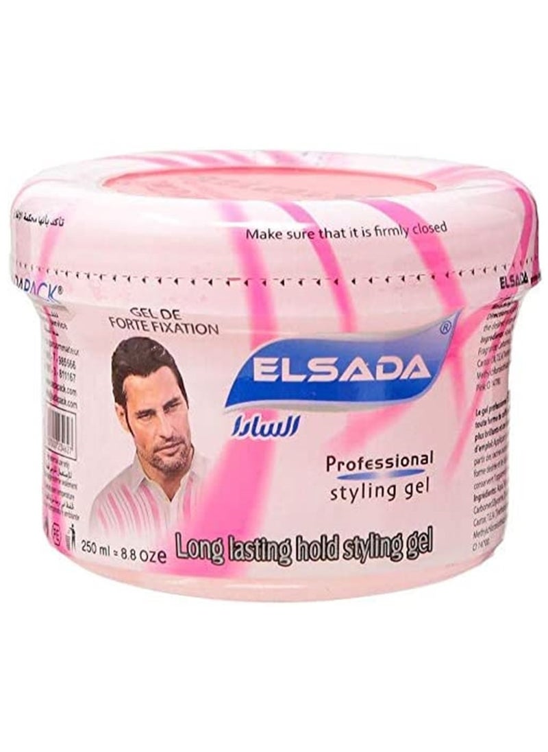El SADA - EL SADA Long Lasting Hair Styling Gel: Premium Hold and Shine in a 250 ml Pink Bottle - Image 1
