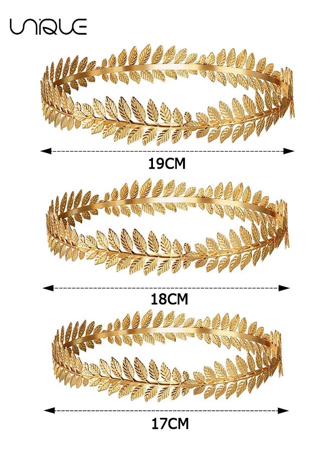 Unique 3 Pieces Head Wreath Crown Headdress, Greek Roman Laurel Leaf, Roman Leaf Headband Tiara Headwear（3 sizes） - Image 2