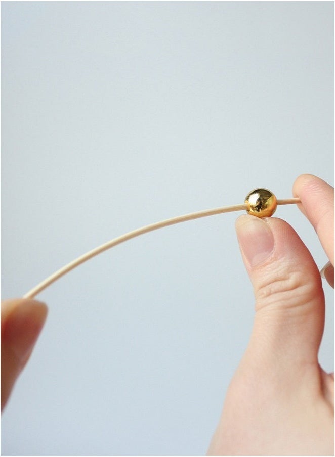 SHAOZHEN 100PCS Cocktail Picks, Fancy Toothpicks for Appetizers, Decorative Skewers for Appetizers Drinks Party Fruit,Wooden Bamboo Gold Ball Food Sticks - Image 3