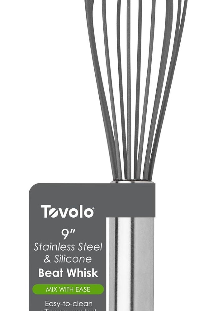 Tovolo خفاقة توفولو 9" من الفولاذ المقاوم للصدأ والسيليكون - أداة مطبخ مقاومة للخدش وحرارة - Image 2