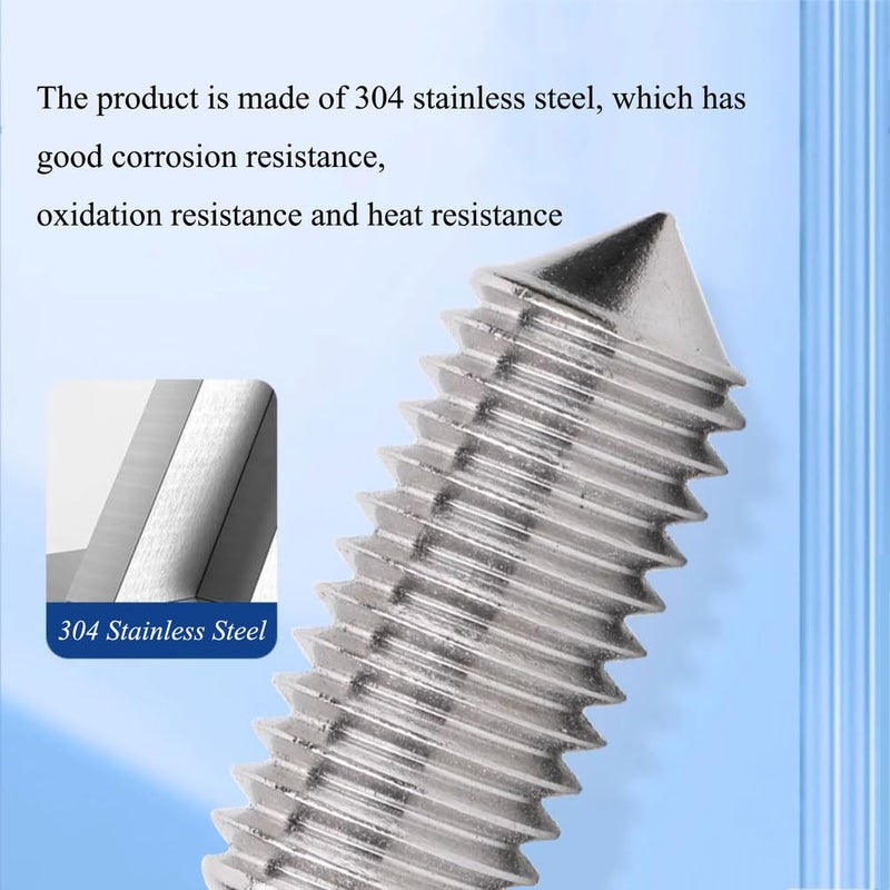 M8x45mm 304 Stainless Steel Hex Socket Set Screws 10 Pcs for Machinery and Home Repair - Image 5