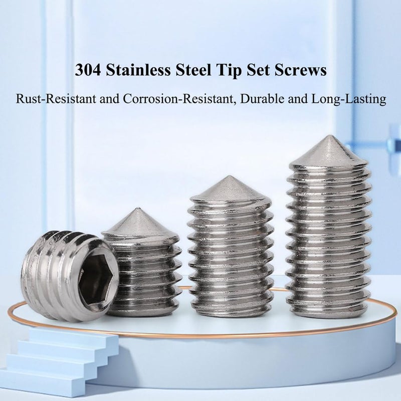 M8x45mm 304 Stainless Steel Hex Socket Set Screws 10 Pcs for Machinery and Home Repair - Image 4