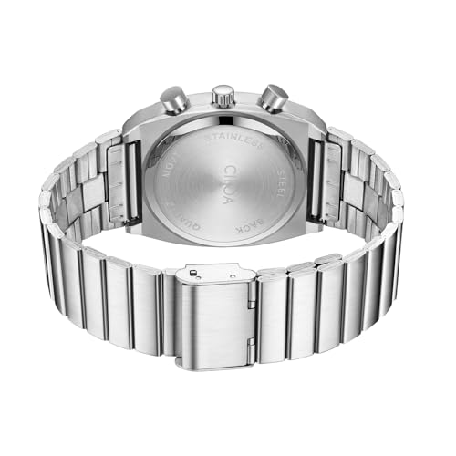 CILOA Mens Watches Chronograph Stainless Steel Waterproof Date Analog Business Fashion Wrist Watch for Men（Silver/Gold） - Image 3