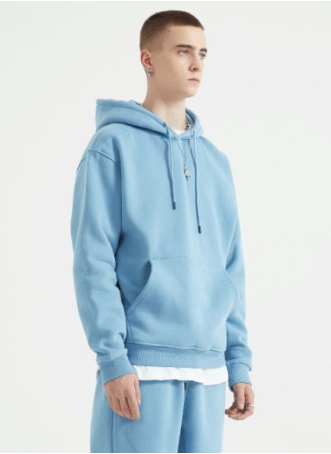 Mei Stylish - Unisex Plain Relaxed Fit Pullover Hoodie with Kangaroo Pockets - Image 1