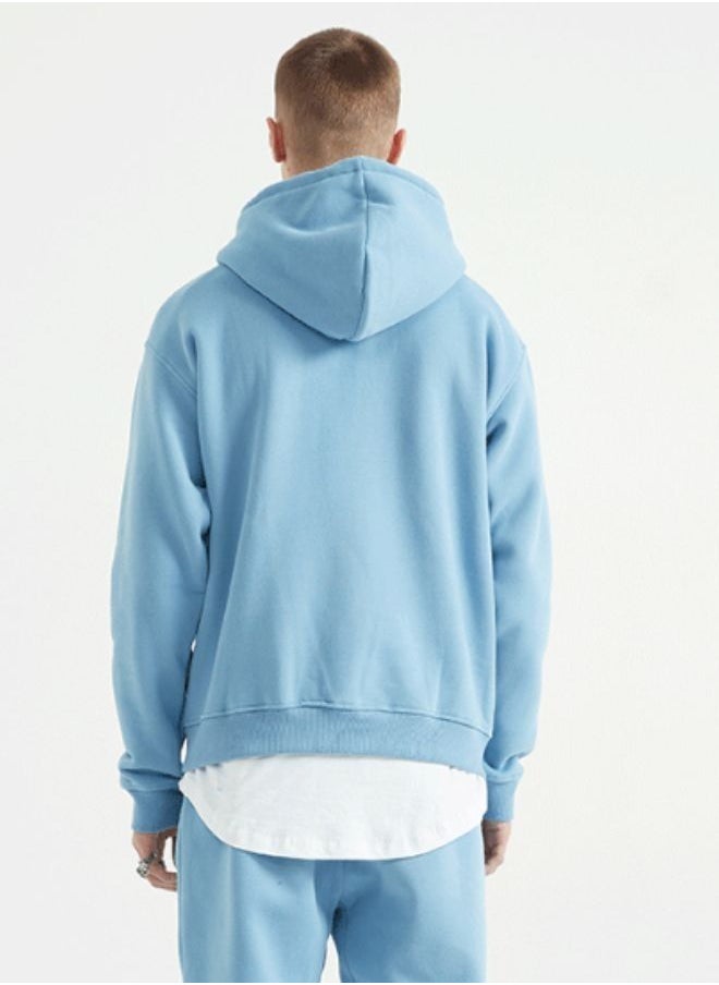 Mei Stylish - Unisex Plain Relaxed Fit Pullover Hoodie with Kangaroo Pockets - Image 1