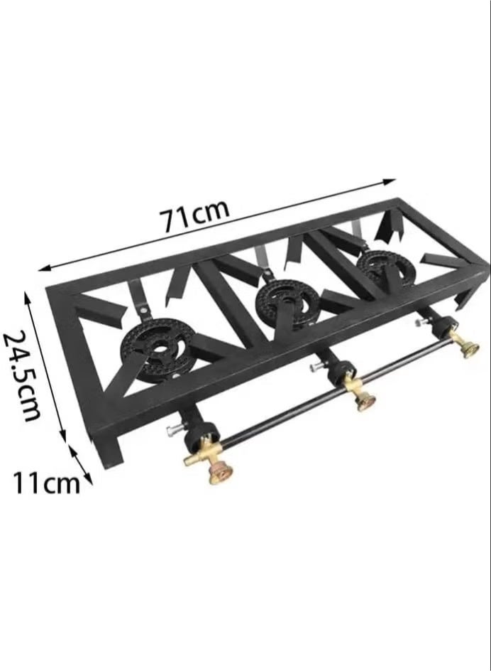 Stove with Three Burners With Gas Hose And 2 Clamps For Home Or Camping - Image 3