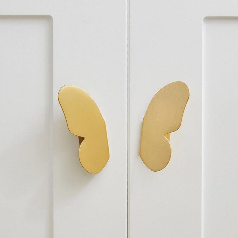 Brass Butterfly Cabinet Handles Pair Vintage Style Kitchen Drawer Pulls Wardrobe Hardware - Image 5