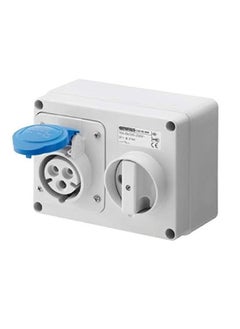 Fixed Interlocked Horizontal Socket Outlet With Bottom Without Fuse Holder Base 2P+E 16A 200-250V 50/60hz 6h IP44