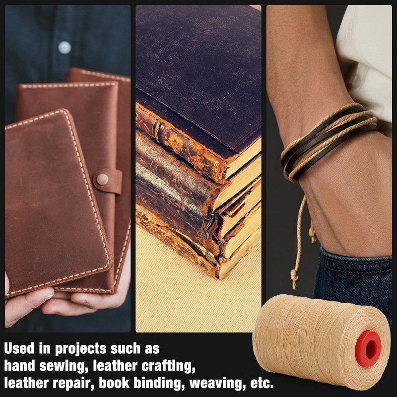 BUTUZE Waxed Thread, 550Yards Leather Thread for Hand Sewing, Wax String, Heavy Duty Linen for Leather Sewing, Bookbinding, Shoes Repair, Craft - Image 5