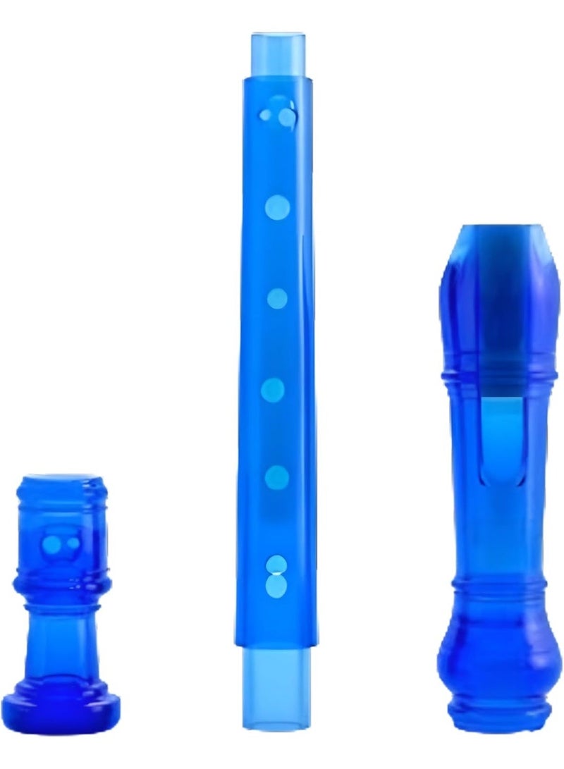 8-Hole Soprano Recorder Flute 8 Holes Record Pipe German Fingering System C Key with Cleaning Rod, Teaching Chart & Case for Kids Children Beginners Students - Blue - Image 1