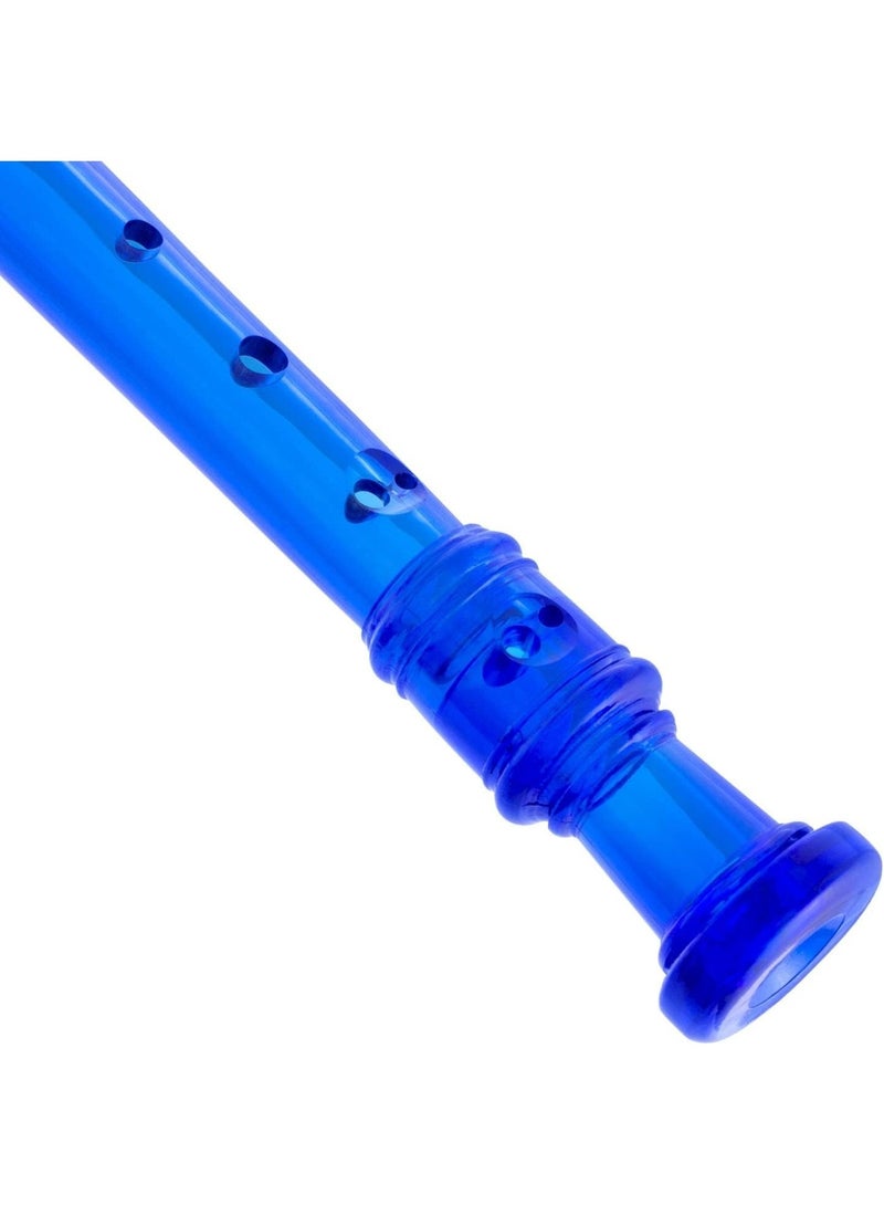 8-Hole Soprano Recorder Flute 8 Holes Record Pipe German Fingering System C Key with Cleaning Rod, Teaching Chart & Case for Kids Children Beginners Students - Blue - Image 2