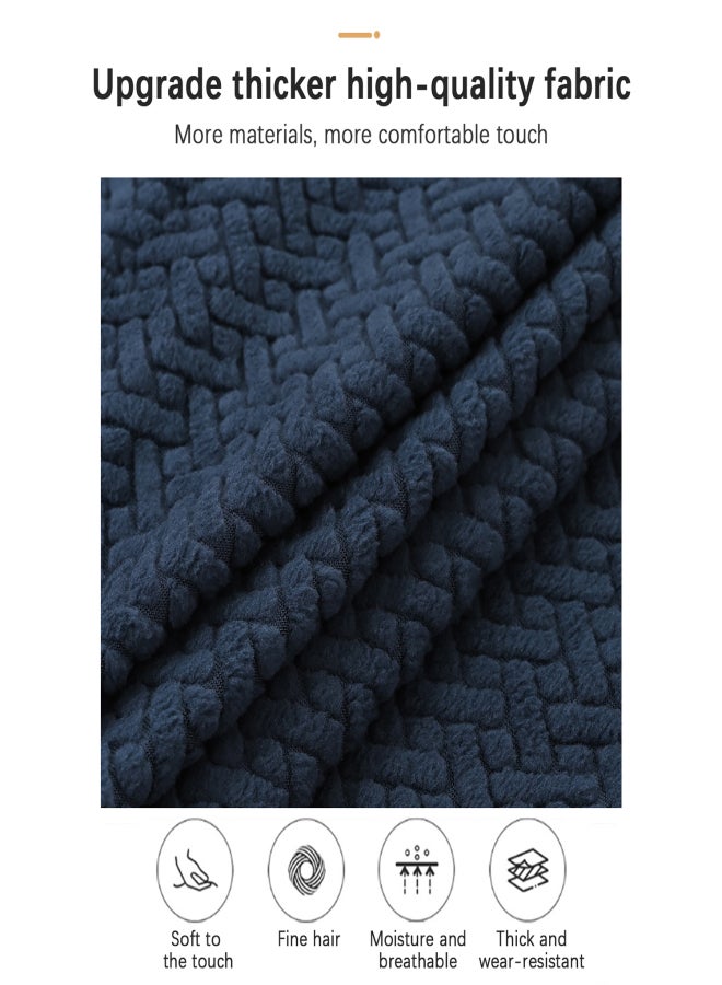Simple Chair Cover Seat and Rest In One Half Package M Chair Protective Cover Polar Fleece Material Elastic Striped Grid for Dining Hotel Home Use - Image 3