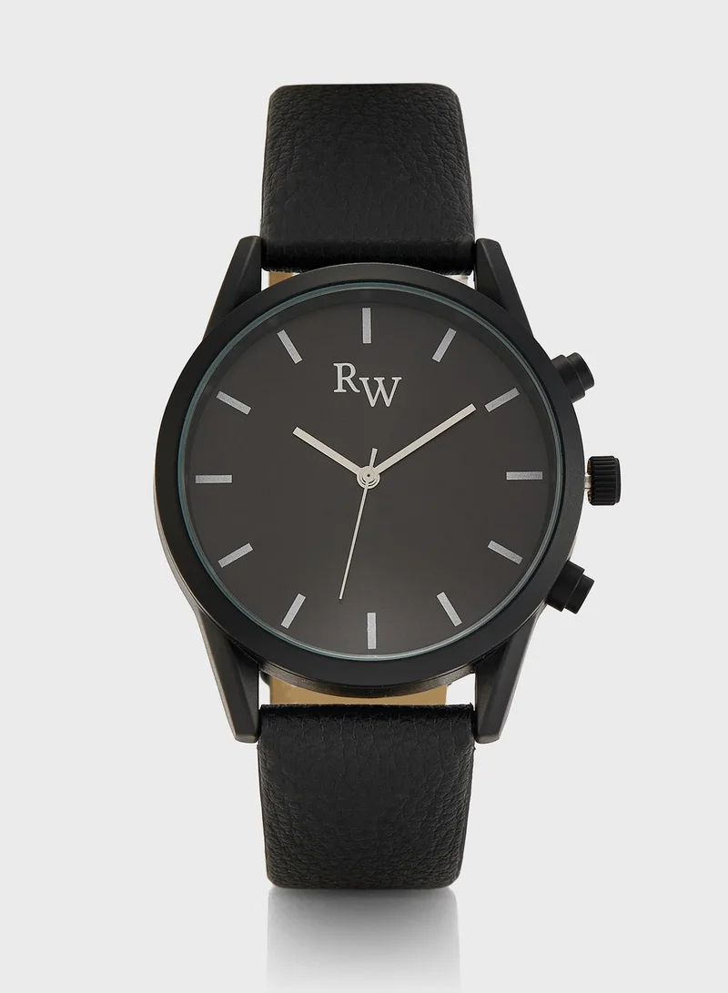 Robert Wood Analogue Watch And Bracelet Gift Set