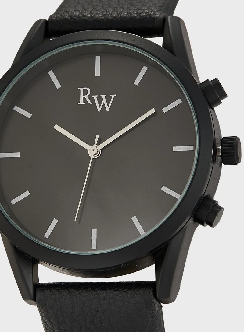Robert Wood Analogue Watch And Bracelet Gift Set