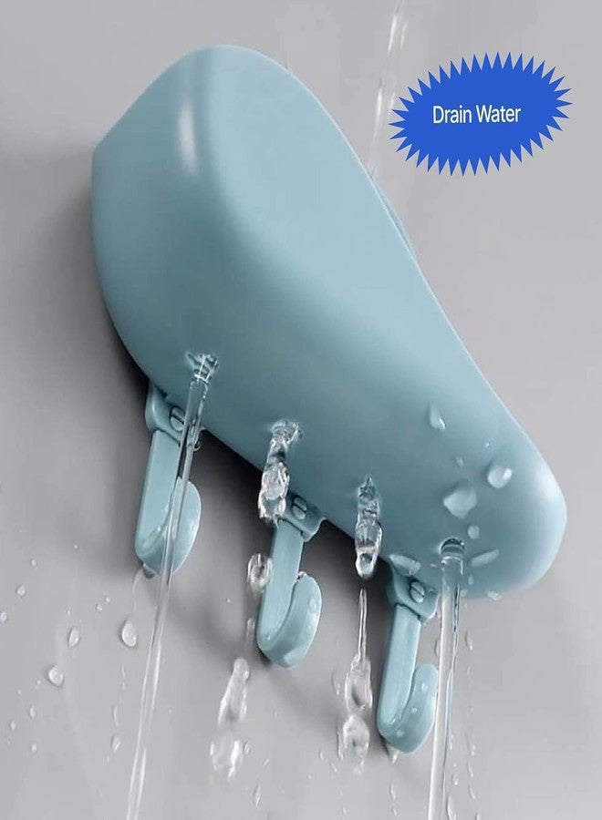 PURCHASE ZONE® Cloud Shaped Soap Holder, Plastic Soap Box, Wall Mounted Soap Tray, Punch Free Self Draining Soap Dish with Hooks, Bathroom Accessories, Bathroom Supplies [ Multicolor Pack of 2 ] - Image 4
