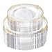 Bestluck 200 PCS Clear and Gold Plastic Plates for 100 Guests Elegant Clear Disposable Plates with Gold Trim Include 100 PCS Dinner Plates 100 PCS Dessert Plates for Party Birthday and Graduation - Image 1