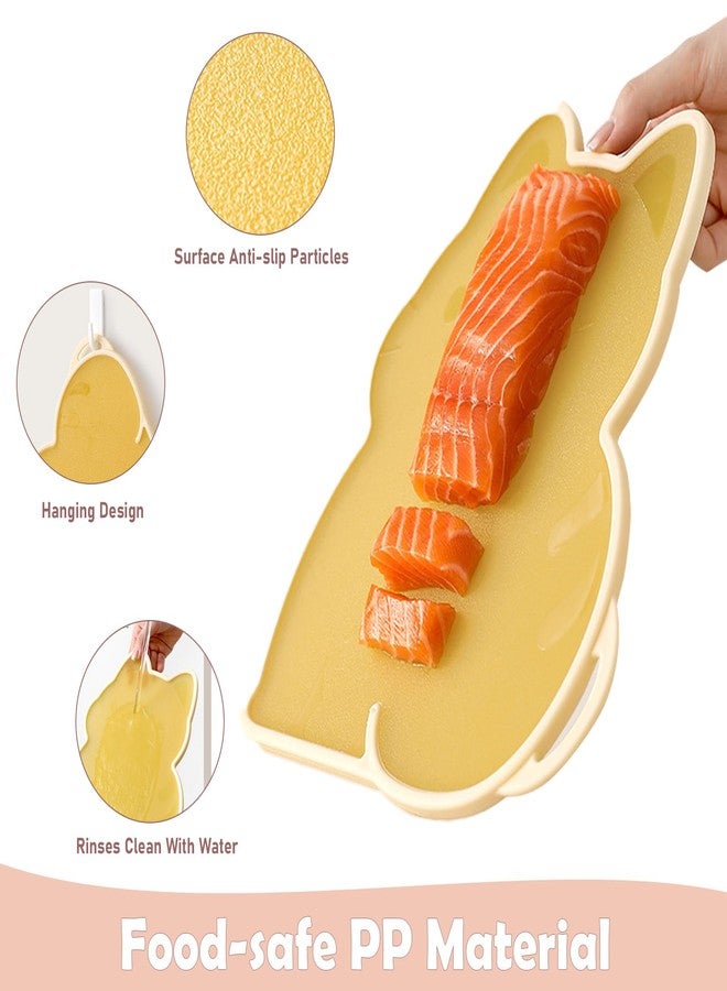 Iensen Small Plastic Cutting Board for Kitchen, 9'' x 10'', Durable & Cute Chopping Board for Fruits & Vegetables - Image 3