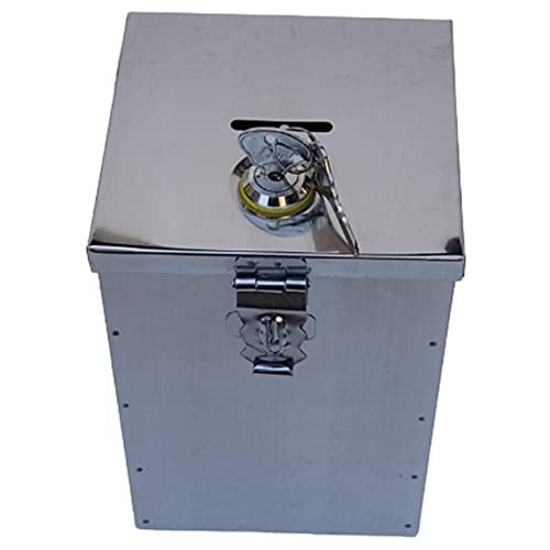 GinoSet® Coin Box, Piggy Bank, Gullak, Donation, Suggestion Box, Antique Coin Bank Box Money Organiser Stainless Steel Body (7.5 Inch) Box(H- 7.5" W-5" L-5.5") (with Pre Fited Lock & 2 Key) - Image 1