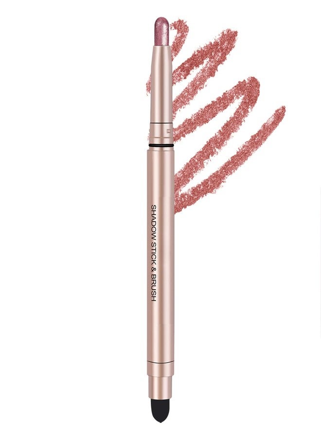 DekRion Eyeshadow Stick, Shimmer-Cream Eye Shadow Pencil, Eye Shadow Sticks Long-Lasting Waterproof, Glitter-Eyeshadows Stick with Soft Brush for Eyeshadows Makeup(06Rosybrown-shimmer) - Image 1