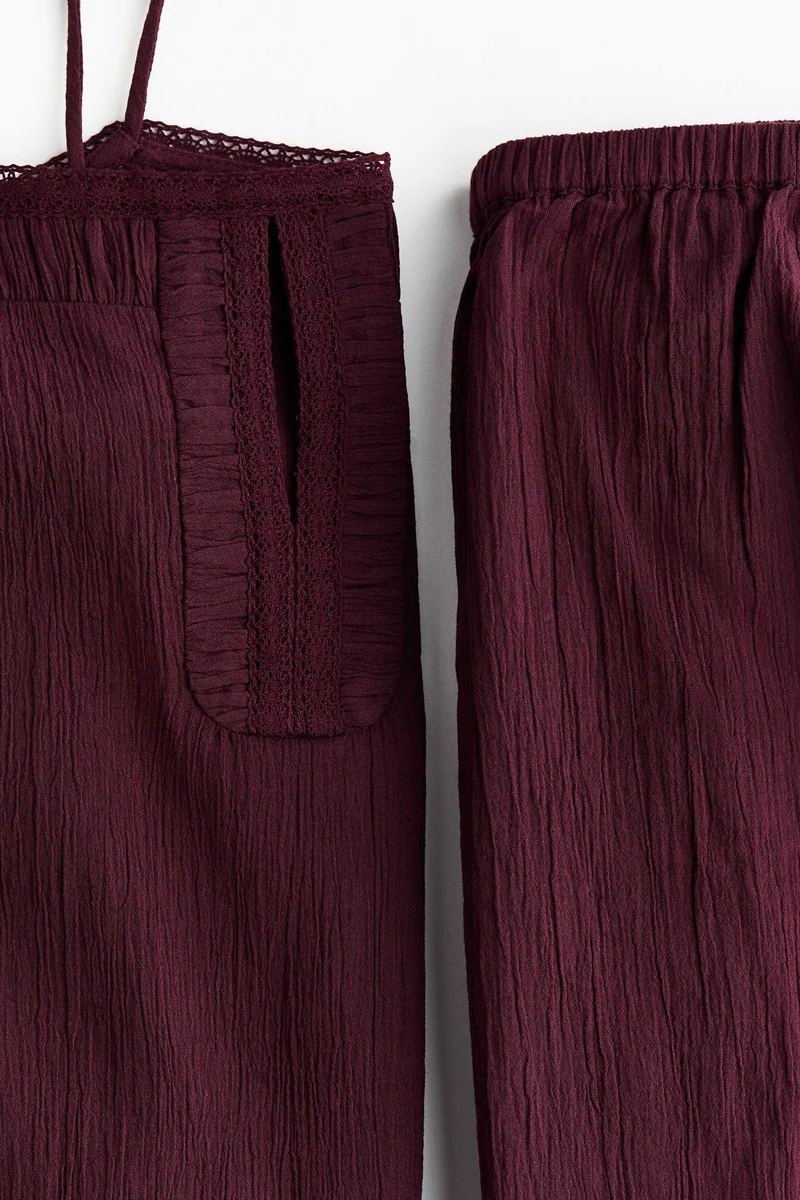 H&M Lace-trimmed cotton pyjamas