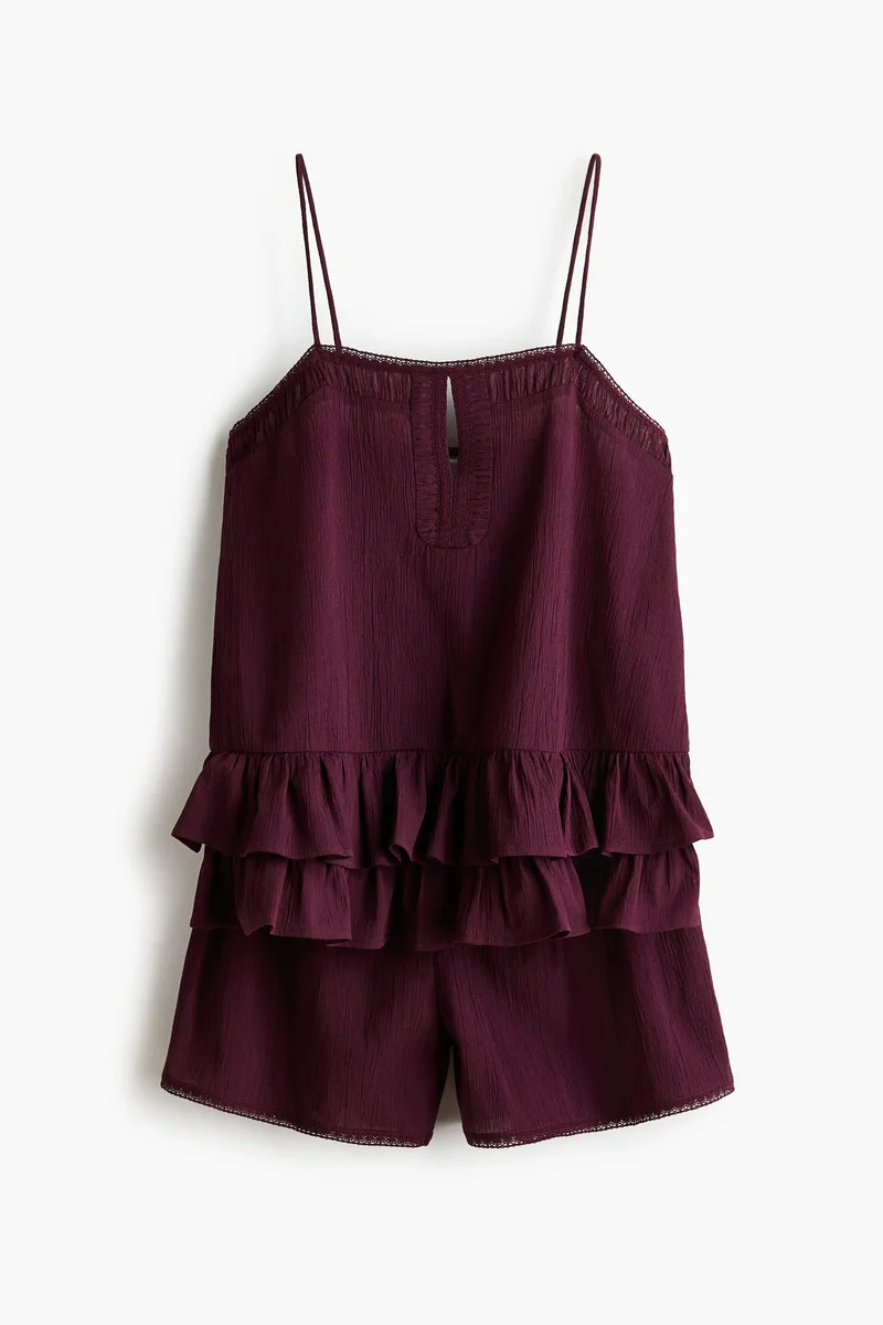 H&M Lace-trimmed cotton pyjamas