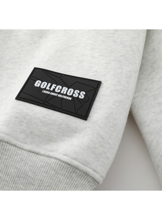 Golfcross Couple's Spring Autumn Letter Embroidered Loose Hooded Zip-up Sweatshirt White Flower Gray 2XL - Image 2