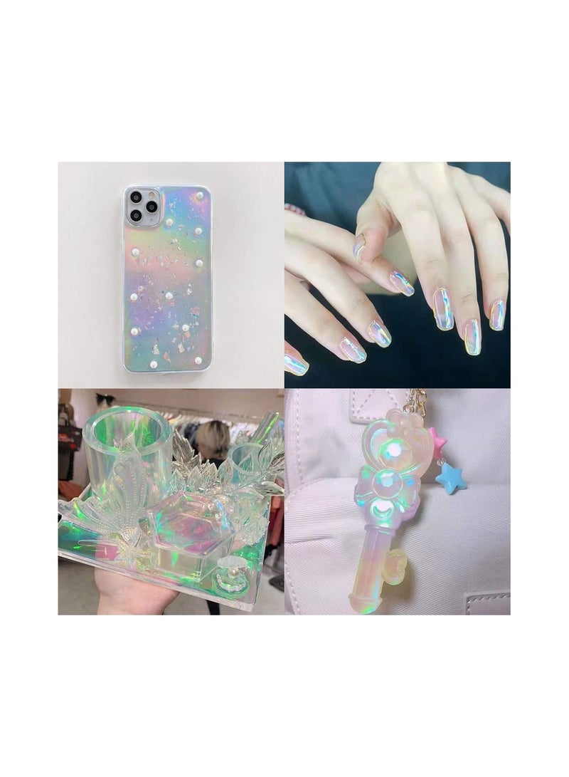 Laser Film Foil Resin Jewelry Stuff Reflective Stickers Laser Film DIY Craft Epoxy Silicone Mold Filling Nail Art Supplies - Image 1