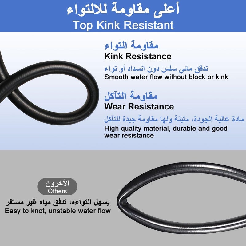 Cestbella Pressure Washer Hose, 15M 1/4" High Pressure Car Wash Hose, PVC & Mesh Anti-Burst Layer, M22*1.5mm Fittings Brass Quick Connector, 6.0mm Inner Diameter, Extension & Nozzle Fit for High Pressure Washer - Image 3
