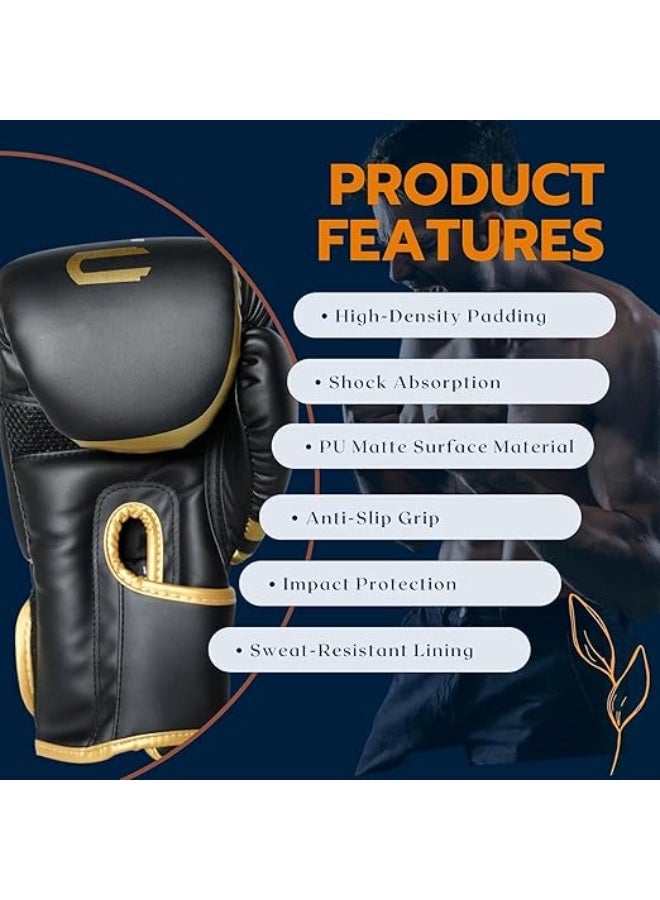 ANGTUO قفازات ملاكمة احترافية للرجال والنساء – جوانتي تدريب للملاكمة التايلاندية والكيك بوكسينج والفنون القتالية، مصنوعة من جلد صناعي متين مع بطانة مريحة وتهوية ممتازة لراحة اليد، خفيفة الوزن (283 جم)، لون أسود أنيق مناسب للتمارين المكثفة - Image 2