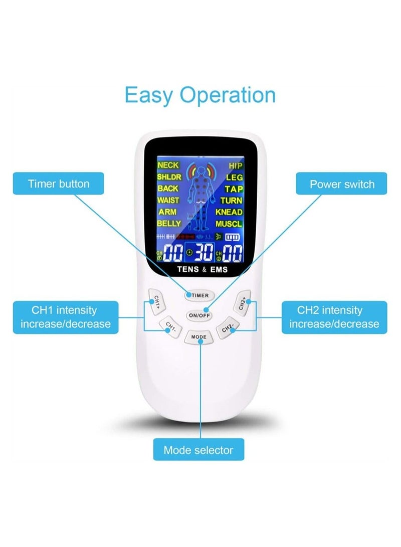 DMG TECH Muscle Stimulator Device Ten Units Machine Pulse Massager 12 Modes Rechargeable Device With 4 Large Pads For Pain Relief Fitness Neck Back Pain Relief - Image 5