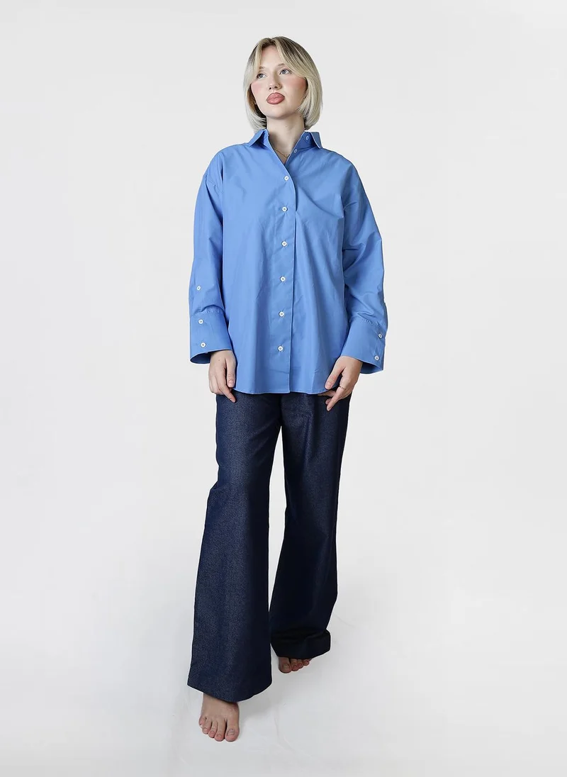 Jimmy Le Bond Poplin Oversize Fit Button Down Shirt