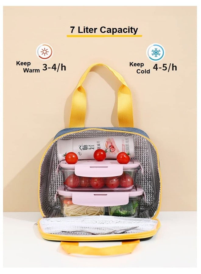 TINSICO Thermal Reusable Lunch Tote Bag | Leakproof Waterproof Lunch Bag | Durable Lunch Bento Bag for Women/Kids, Insulated Lunch Container for Office Work, School, Travel, Picnic (Red & Grey) - Image 4