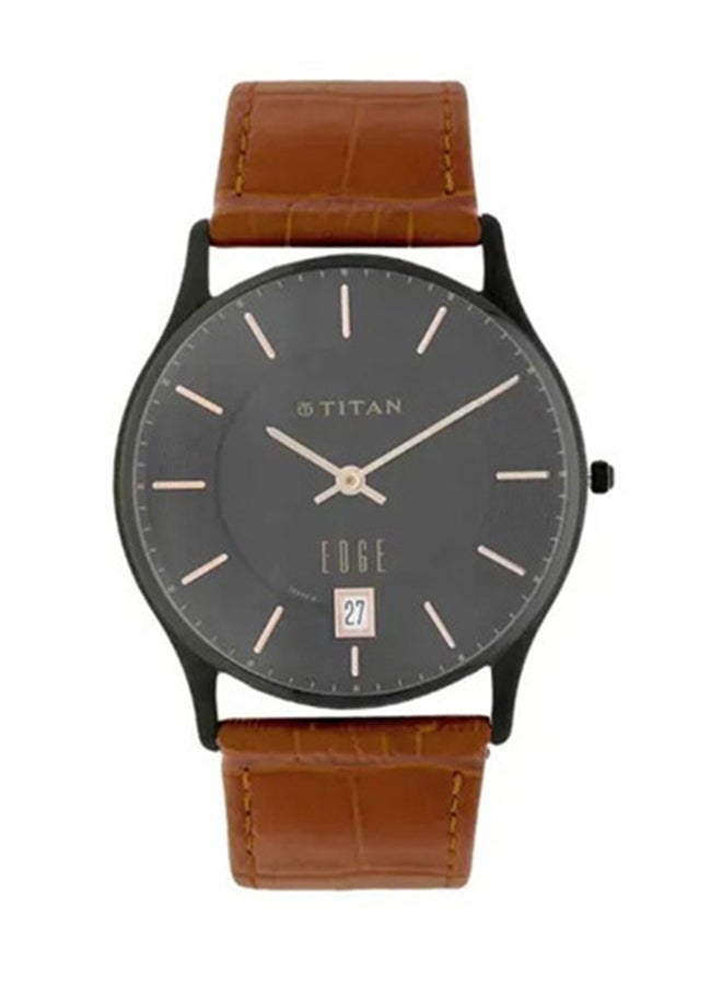 TITAN ساعة أنالوج بقرص رمادي من تيتان مع وظيفة التاريخ للرجال - Image 1