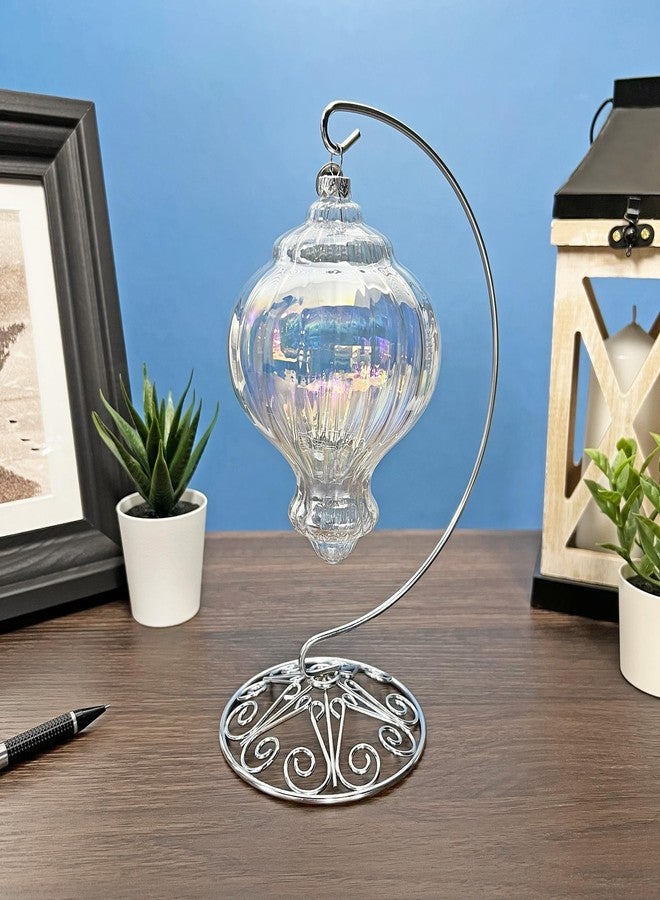 Bard's Ornate Silver Ornament Stand, Medium, 8.25" H x 4" W x 4" D - Image 3