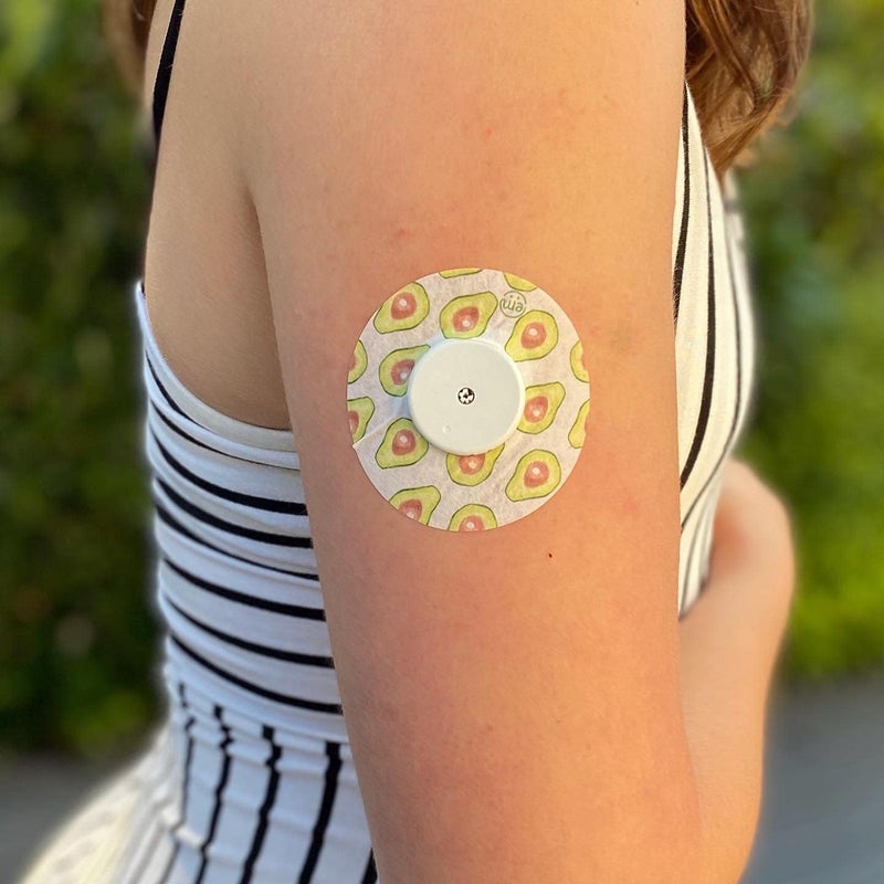 ExpressionMed Adhesive Patch for Freestyle Libre 5Pack Made in The USA Split Backing PreCut Waterproof NonFraying CGM Tape Yummy Foods - Image 2