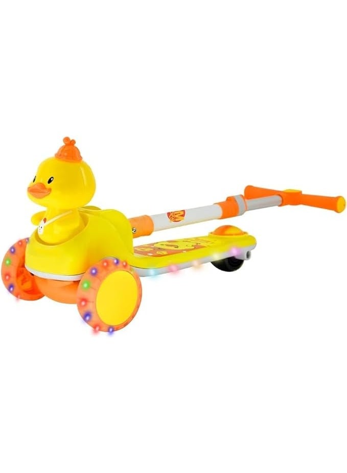 سكوتر اطفال بـ 3 عجلات- قابل للطي، ارتفاع قابل للتعديل، عجلات باطار مضيئة، لعبة امامية ثلاثية الابعاد، إمالة للتوجيه، وفرامل خلفية - مناسب للاعمار من 3 الى 8 سنوات - Image 2