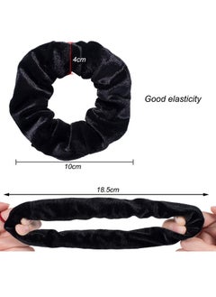 GUSGU 8 Pieces Black Scrunchies for Hair, Soft Velvet Elastics Hair Bands, Classic Scrunchy Hair Ties Ropes Ponytail Holder for Women Girls Hair Accessories  - Image 2