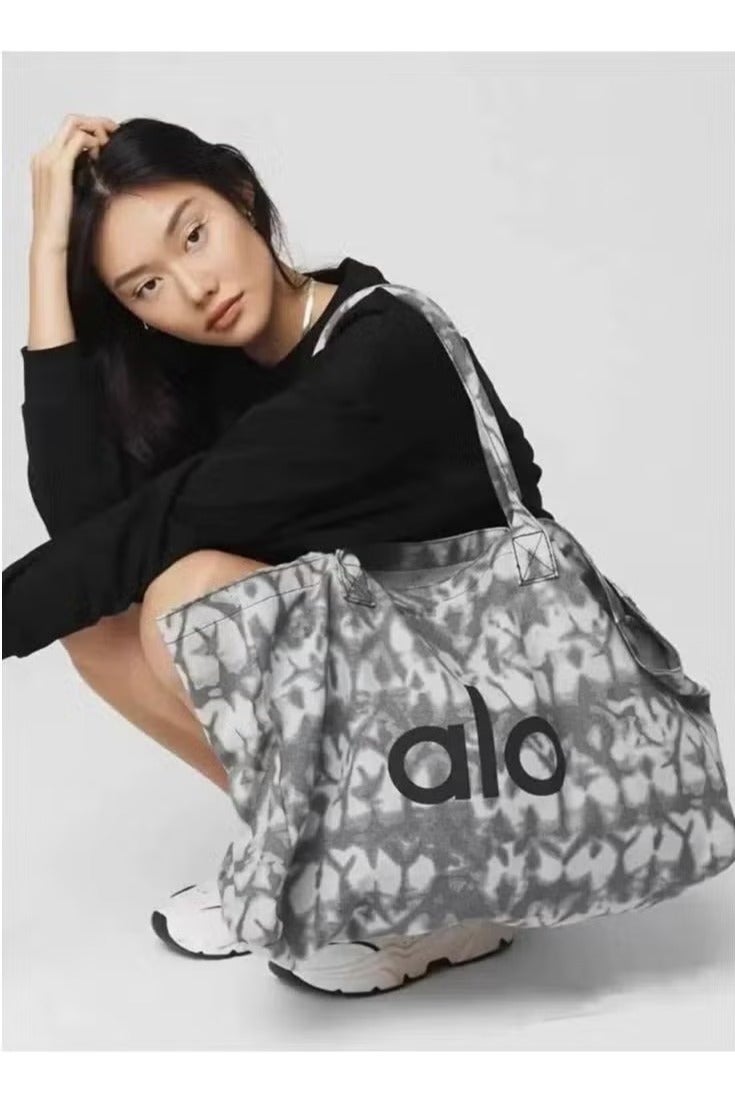 alo Alo yoga handbag, canvas camouflage bag, large-capacity hand-held yoga, casual outdoor sports, single-shoulder fitness bag, tote bag - Image 2