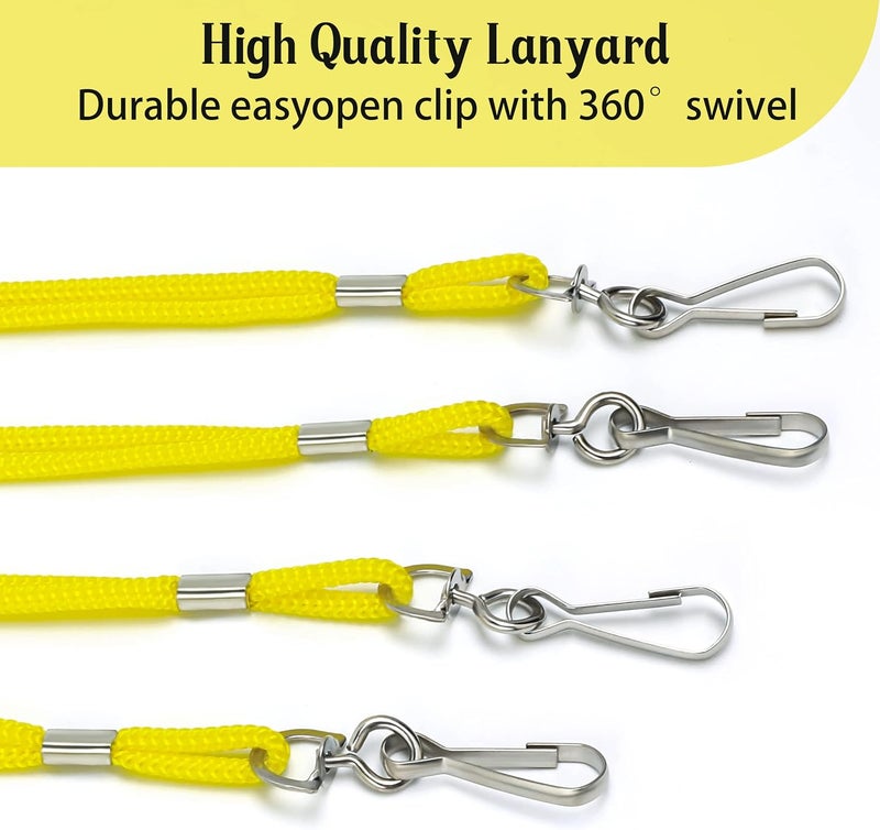 COTODO ID Yellow Lanyards Safety Badge Lanyard 36" with Swivel Hook 100 Pack - Image 3