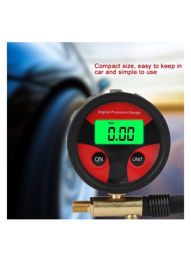 Generic - Digital Tyre Pressure Gauge, Car Multi-Fonction LCD Digital Tyre Air Pressure Inflator Gauge Meter Tester, Digital Tyre Air Pressure Gauge LCD Manometer for Car Truck Motorcycle - Image 1