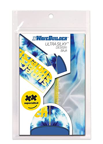 Superstitch Supersilky Ultra Silky Durag x Wavebuilder | 30+ Styles Premium Designer Durags for Men | 360 Waves |Blue, Yellow and White (Baja) - Image 3