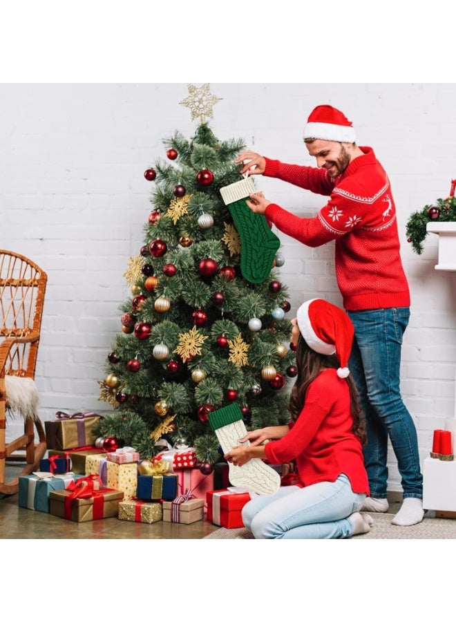 تابيت جوارب عيد الميلاد كبيرة الحجم (١٨ بوصة)، جوارب عيد الميلاد المحبوكة، جوارب مدفأة كبيرة، لتزيين عيد الميلاد للعائلة (قطعتان) - Image 3