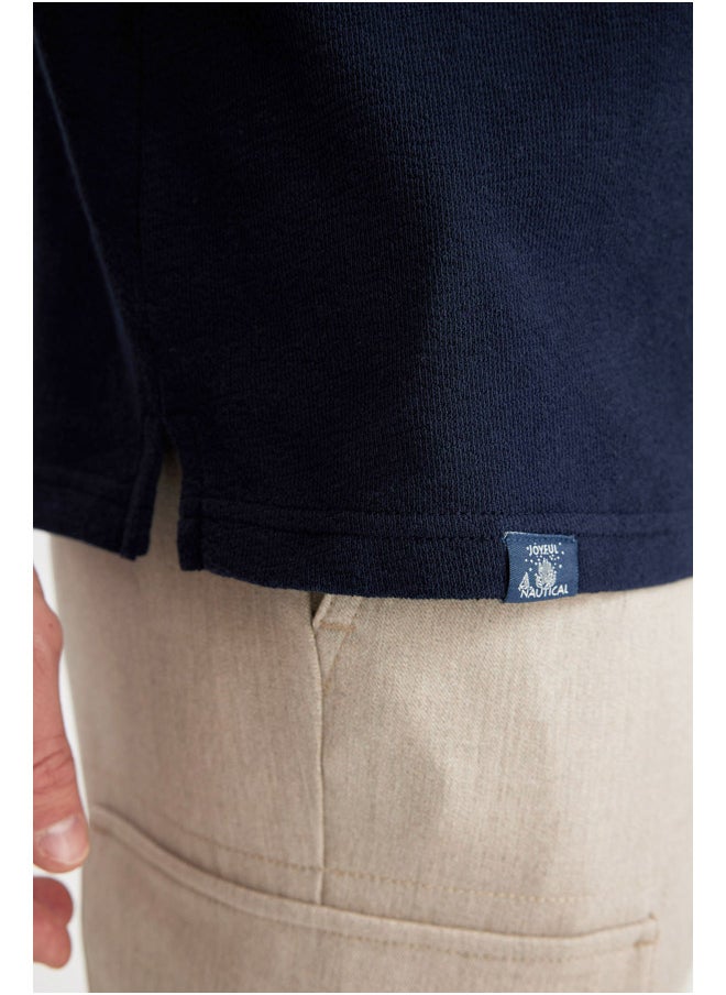 DeFacto - Man Comfort Fit Crew Neck Short Sleeve Knitted T-Shirt - Image 1