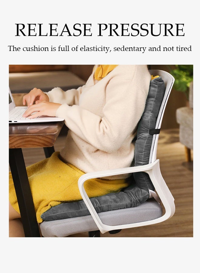 Chair Cushion,Plush PP Cotton,Comfortable  Non Slip Seat Cushion for Back,Lounger Pad with Back Support and Fixing Band,for Home Office - Image 4