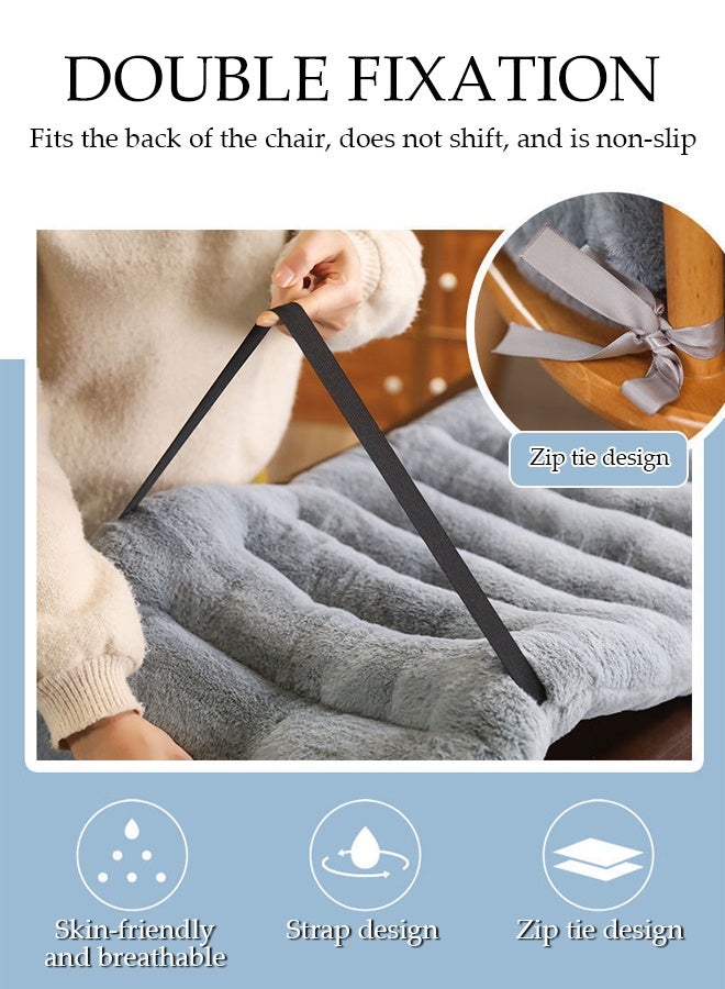 Chair Cushion,Plush PP Cotton,Comfortable  Non Slip Seat Cushion for Back,Lounger Pad with Back Support and Fixing Band,for Home Office - Image 5