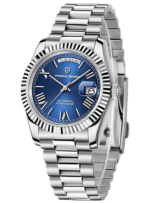 Men’s Luxury Automatic Watches,Stainless Steel Sapphire Glass 100M Waterproof Mechanical Wristwatch ST16 Japanese Movement Business Watch Gift for Men
